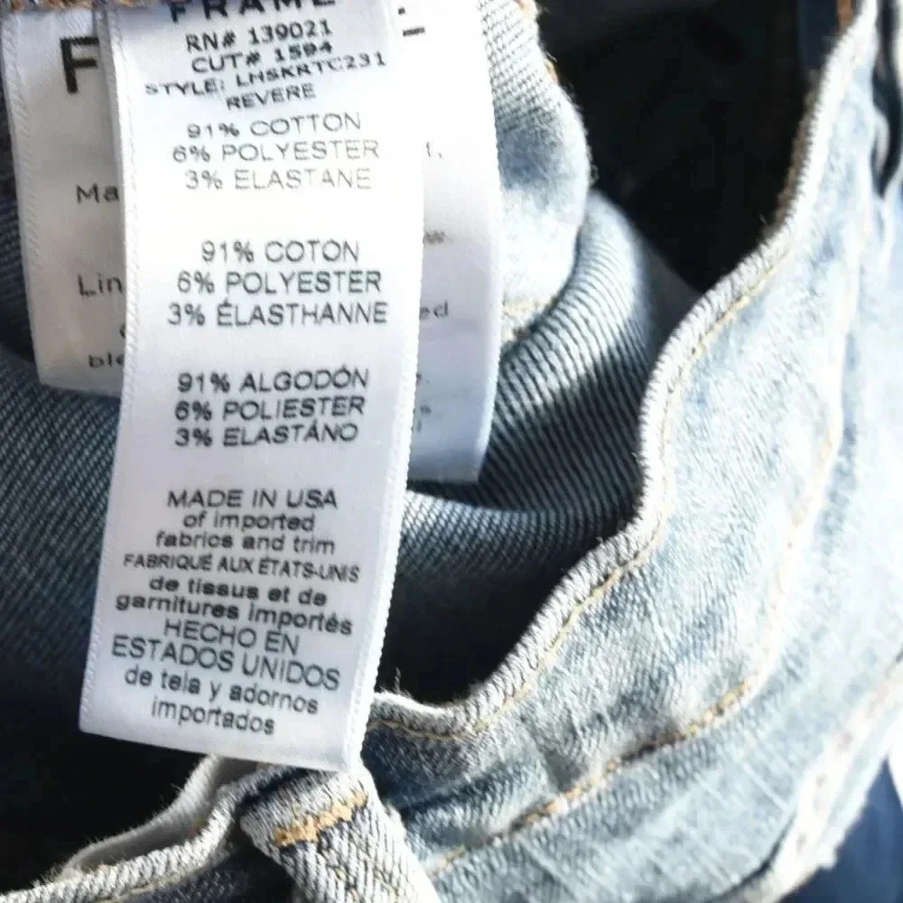 Frame Le High Skinny Jeans in Revere Blue Released Factory Hem 24 - Picture 5 of 6